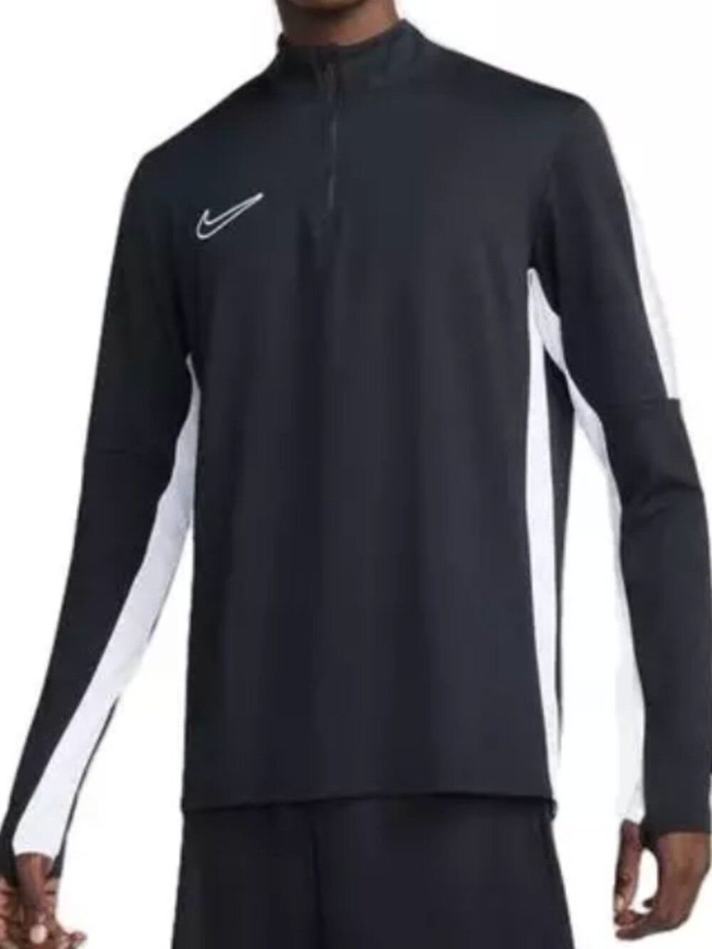Nike DriFit Men's BlackWhite 1/4 Zip Midlayer Long Sleeve Drill Soccer Top sz M